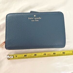 Kate Spade Slate Blue Leather Clutch